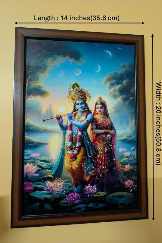 BishnuAK Resin Radha Krishna Painting 14 inch x 20 inch