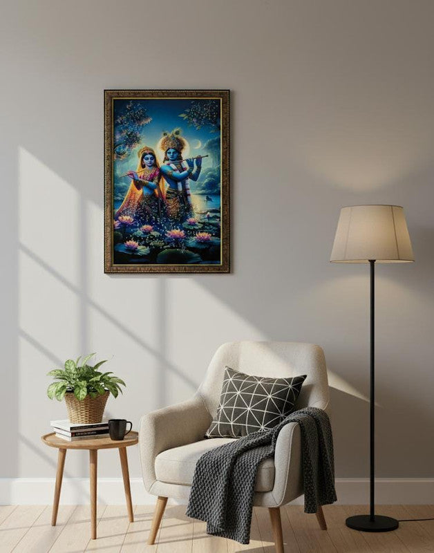 BishnuAK Resin Radha Krishna Painting 14 inch x 20 inch