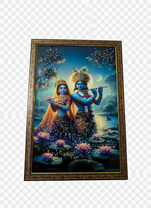 BishnuAK Resin Radha Krishna Painting 14 inch x 20 inch