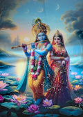 BishnuAK Resin Radha Krishna Painting 14 inch x 20 inch