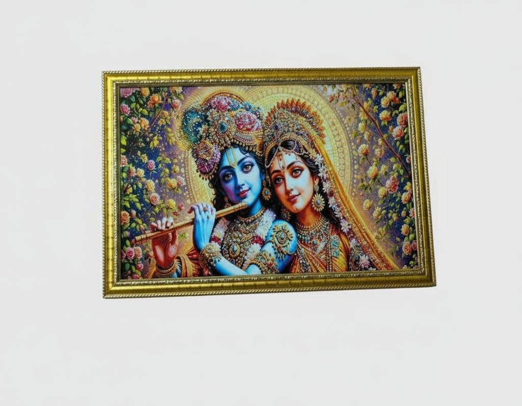BishnuAK Resin Radha Krishna Painting 20 inch x 14 inch