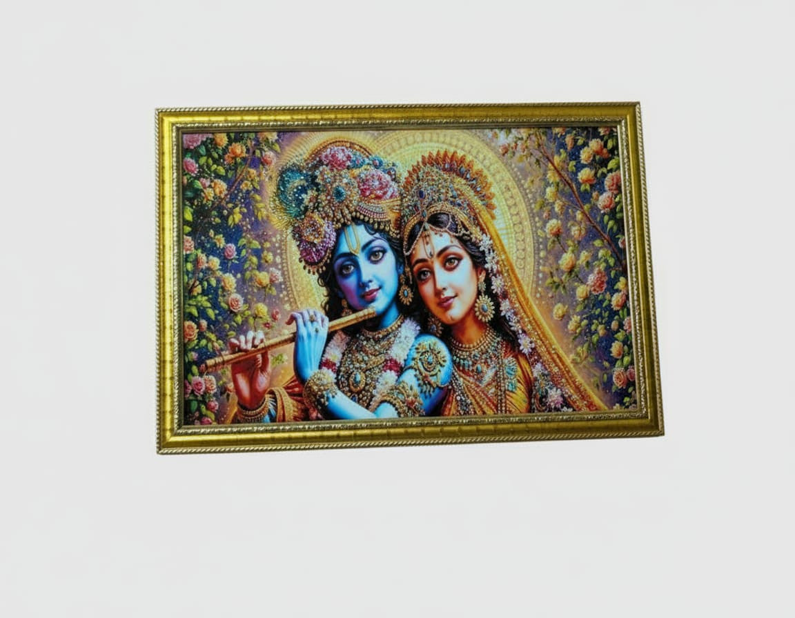 BishnuAK Resin Radha Krishna Painting 20 inch x 14 inch