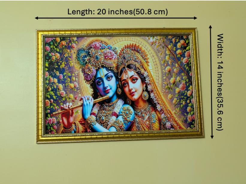 BishnuAK Resin Radha Krishna Painting 20 inch x 14 inch