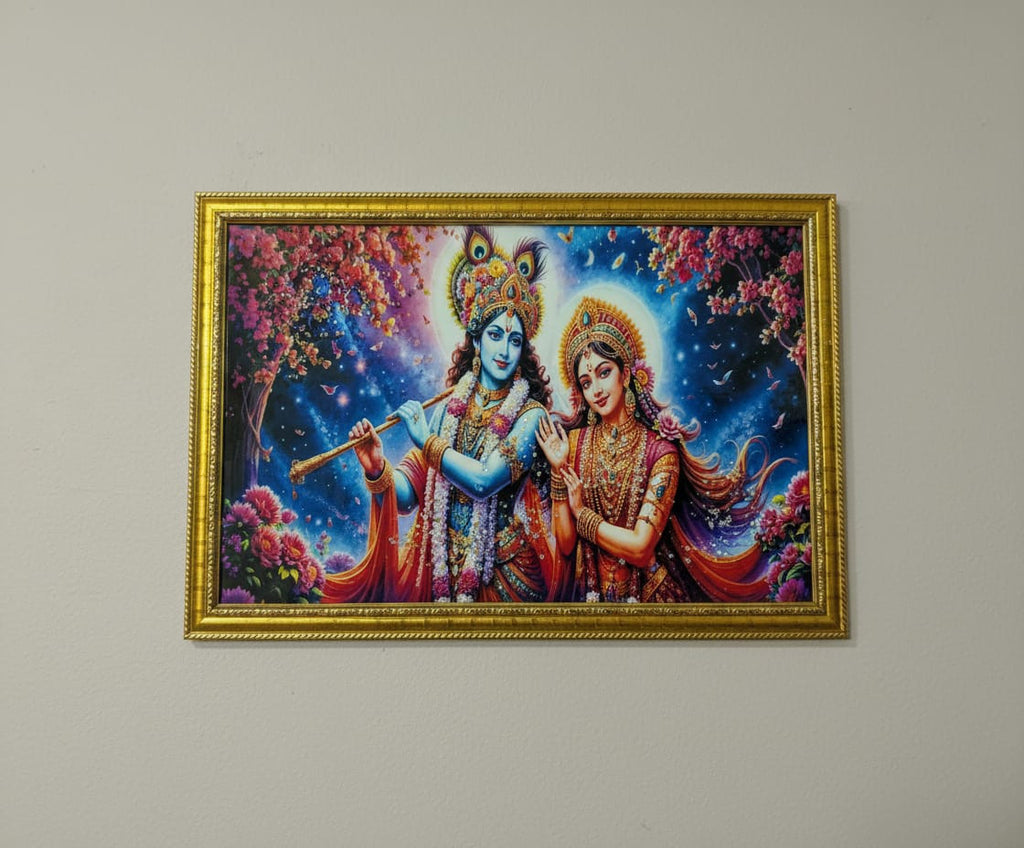 BishnuAK Resin Radha Krishna Painting 20 inch x 14 inch