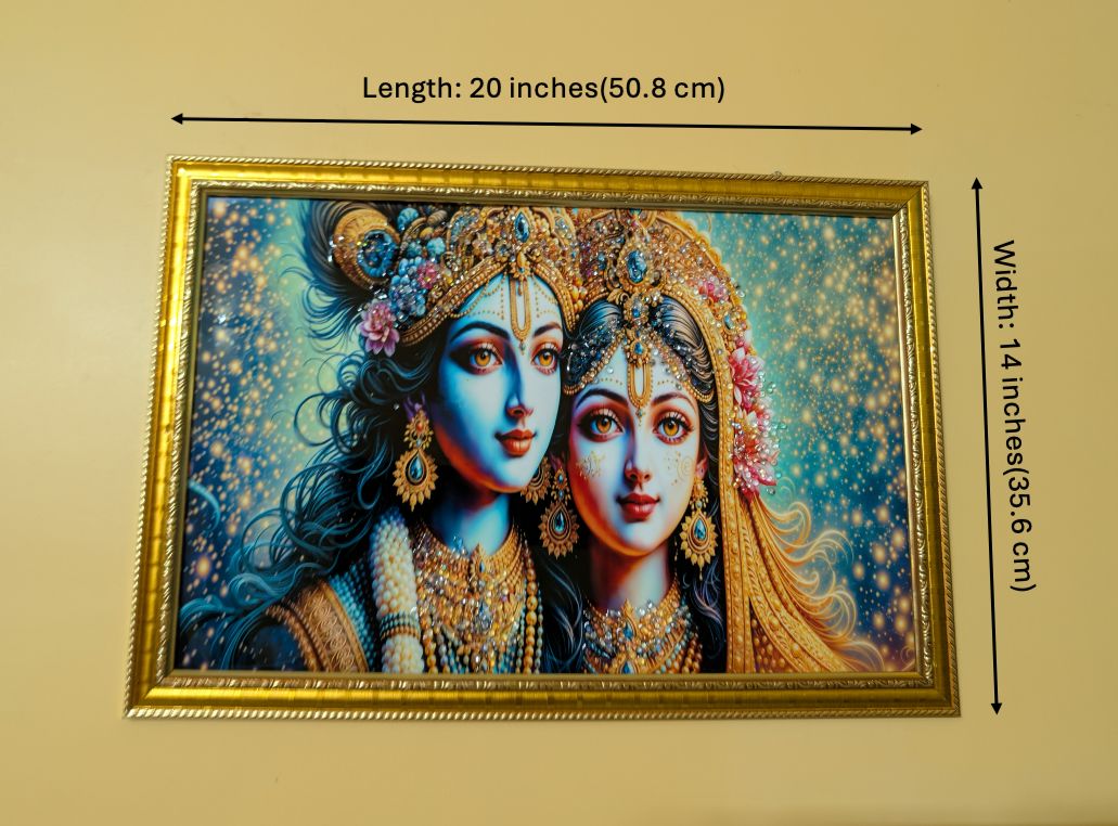 BishnuAK Resin Radha Krishna Painting 20 inch x 14 inch