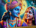 BishnuAK Resin Radha Krishna Painting 20 inch x 14 inch