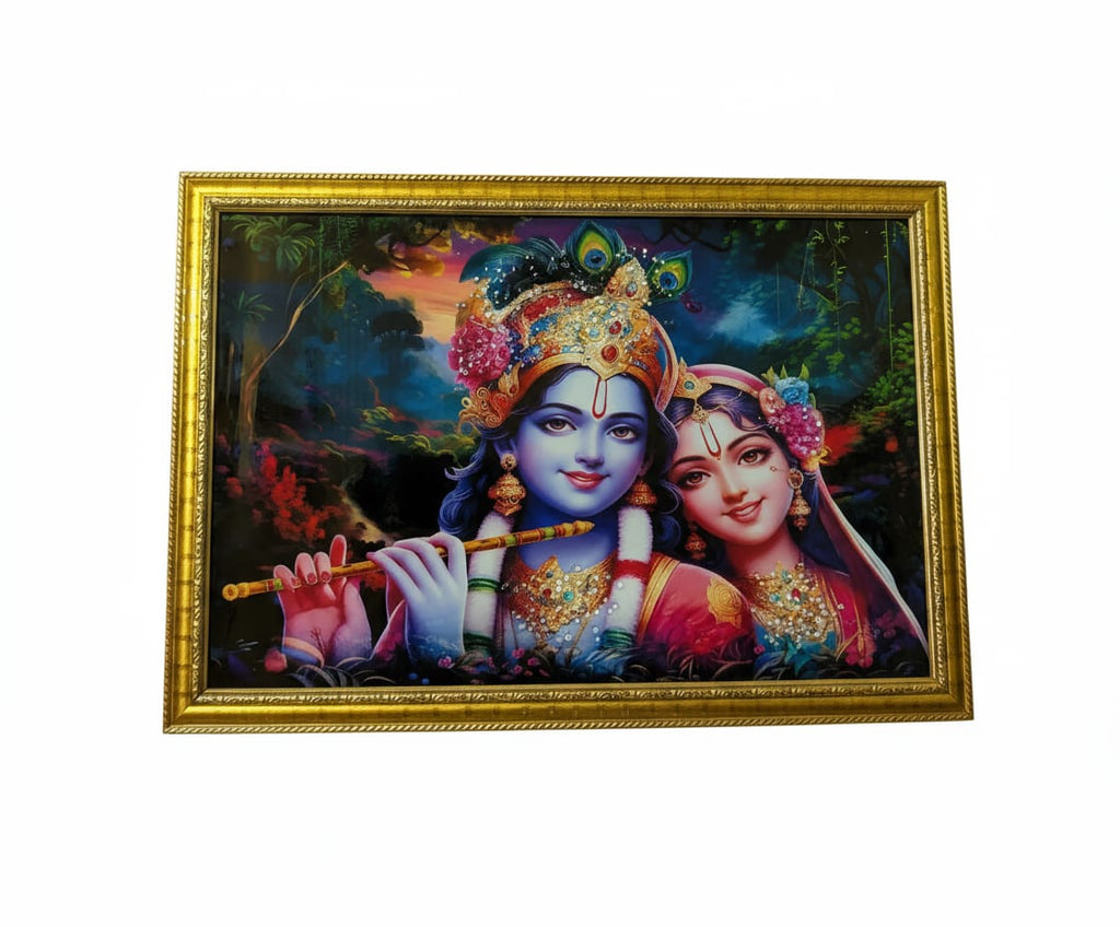 BishnuAK Resin Radha Krishna Painting 20 inch x 14 inch