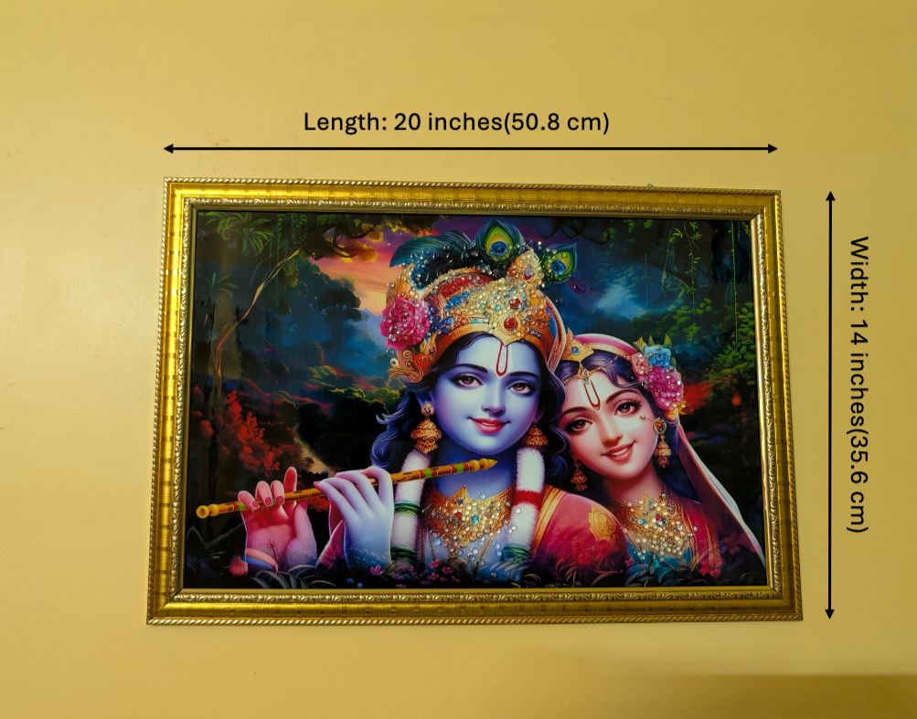 BishnuAK Resin Radha Krishna Painting 20 inch x 14 inch