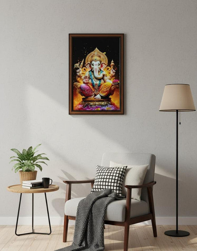 BishnuAK Resin Ganesh Painting 14 inch x 20 inch