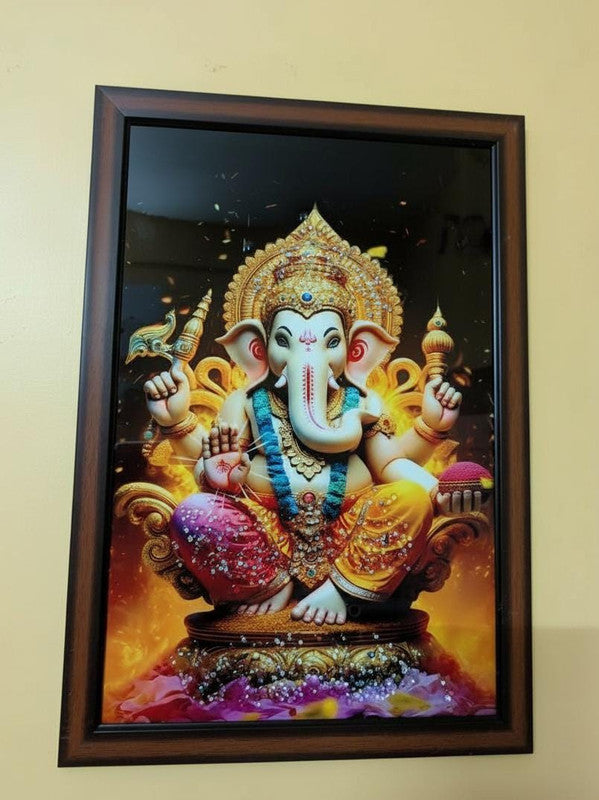 BishnuAK Resin Ganesh Painting 14 inch x 20 inch
