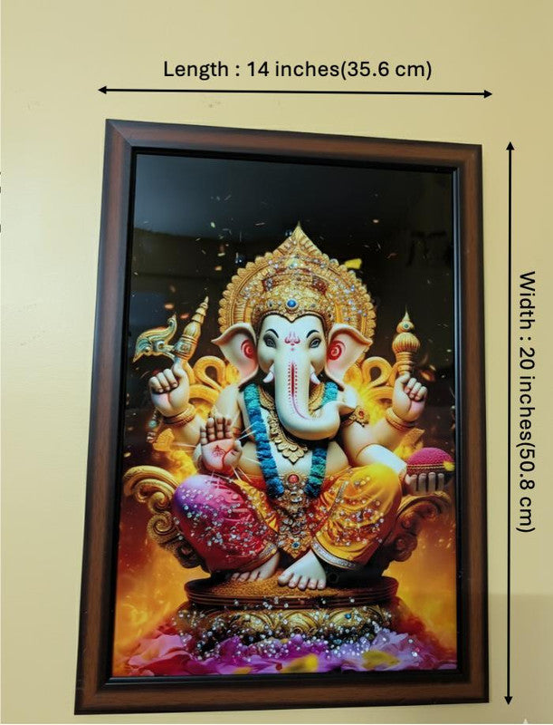 BishnuAK Resin Ganesh Painting 14 inch x 20 inch
