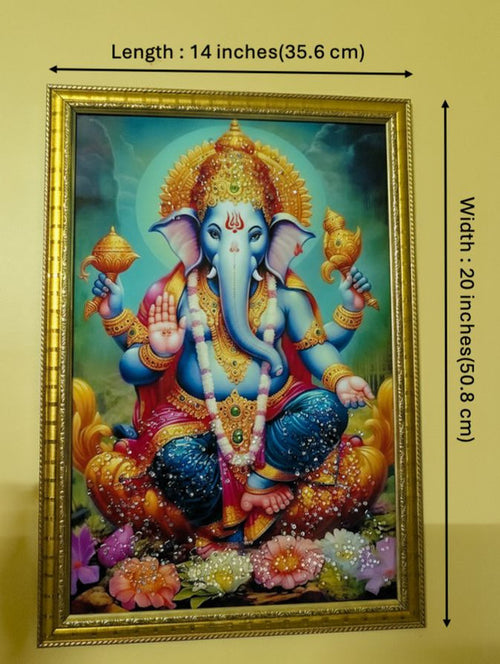 BishnuAK Resin Ganesh Painting 14 inch x 20 inch