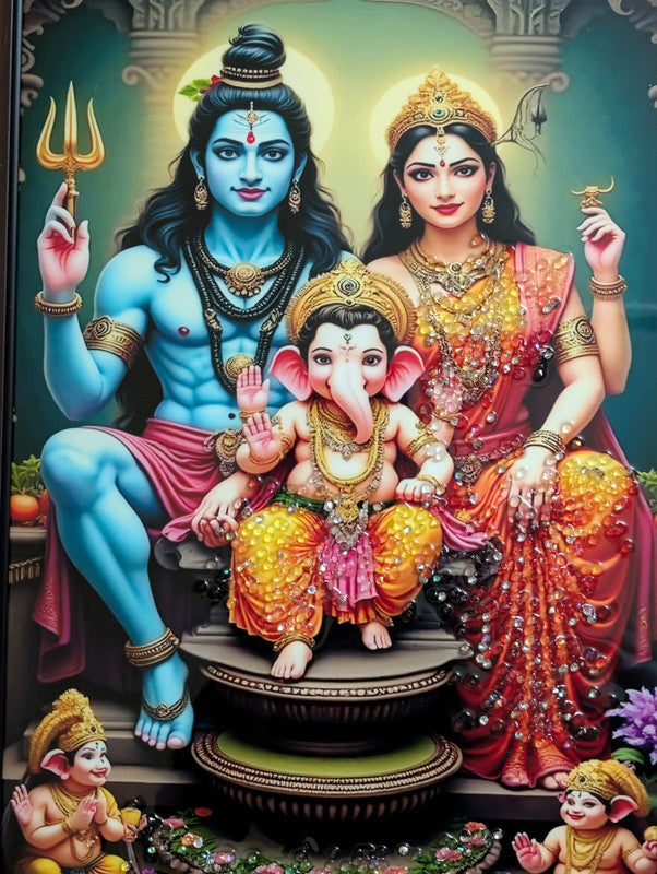 BishnuAK Resin Ganesh Painting 20 inch x 14 inch